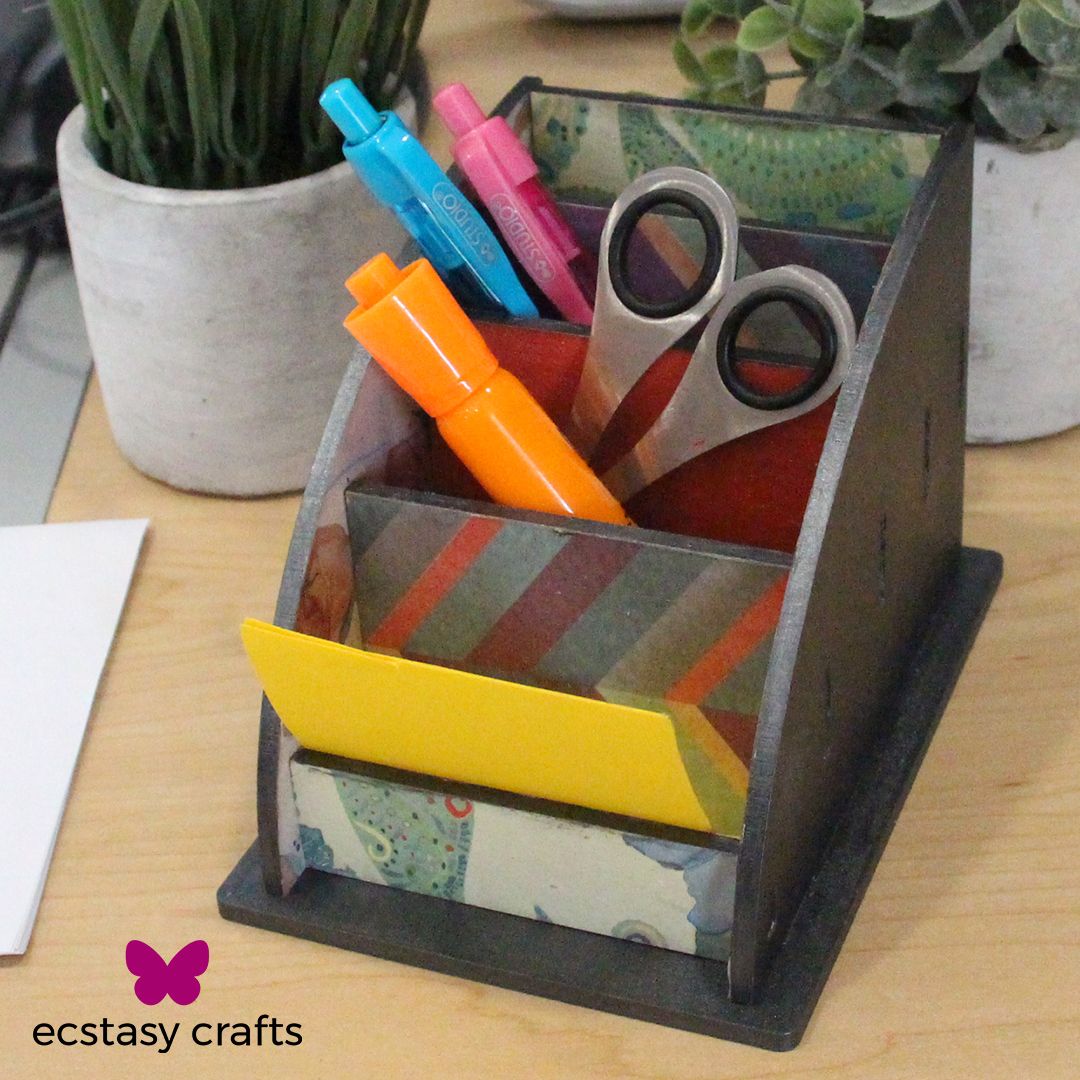 MDF Decoupage Desk Organizer