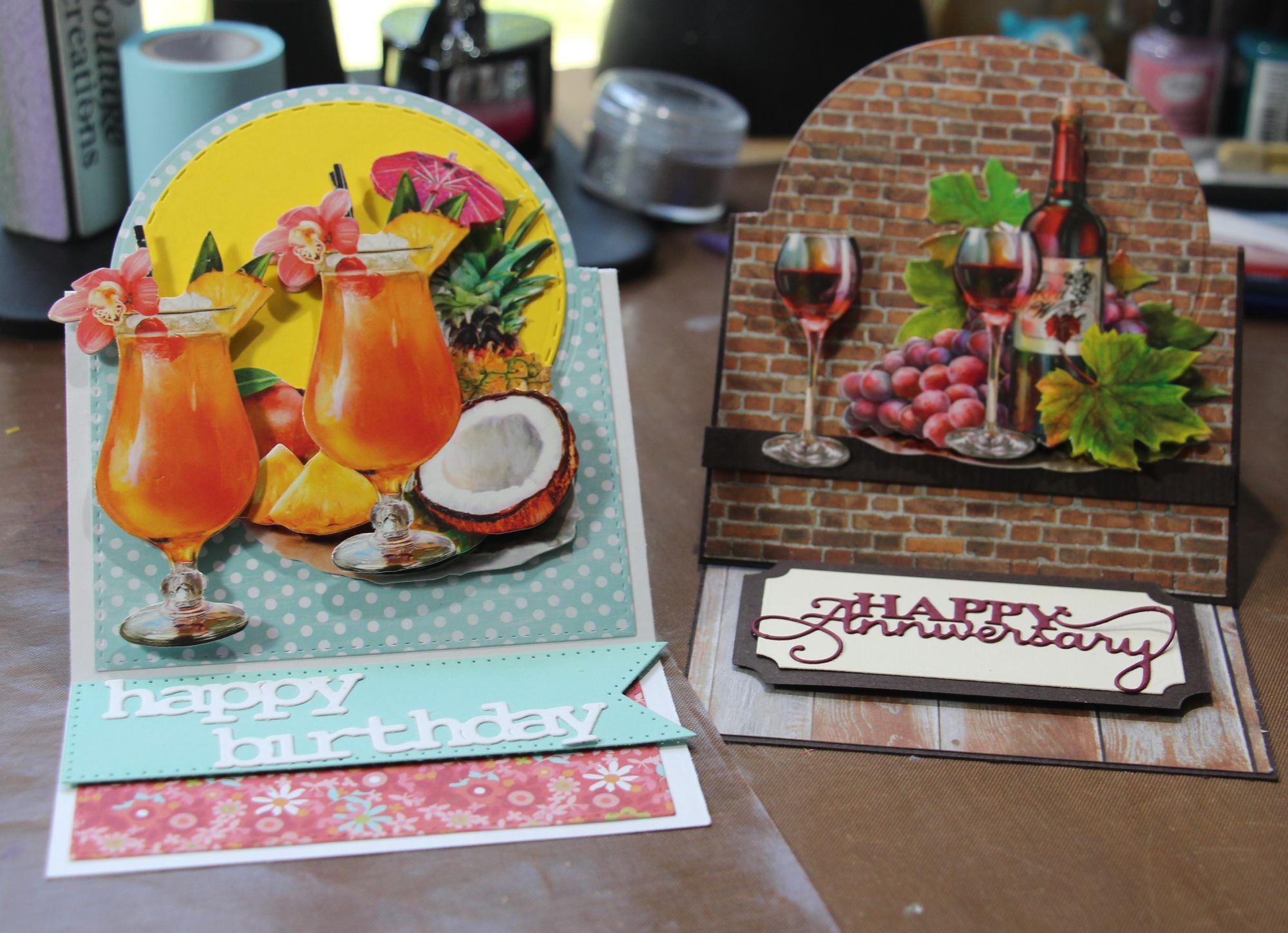 Easel cards using folding dies