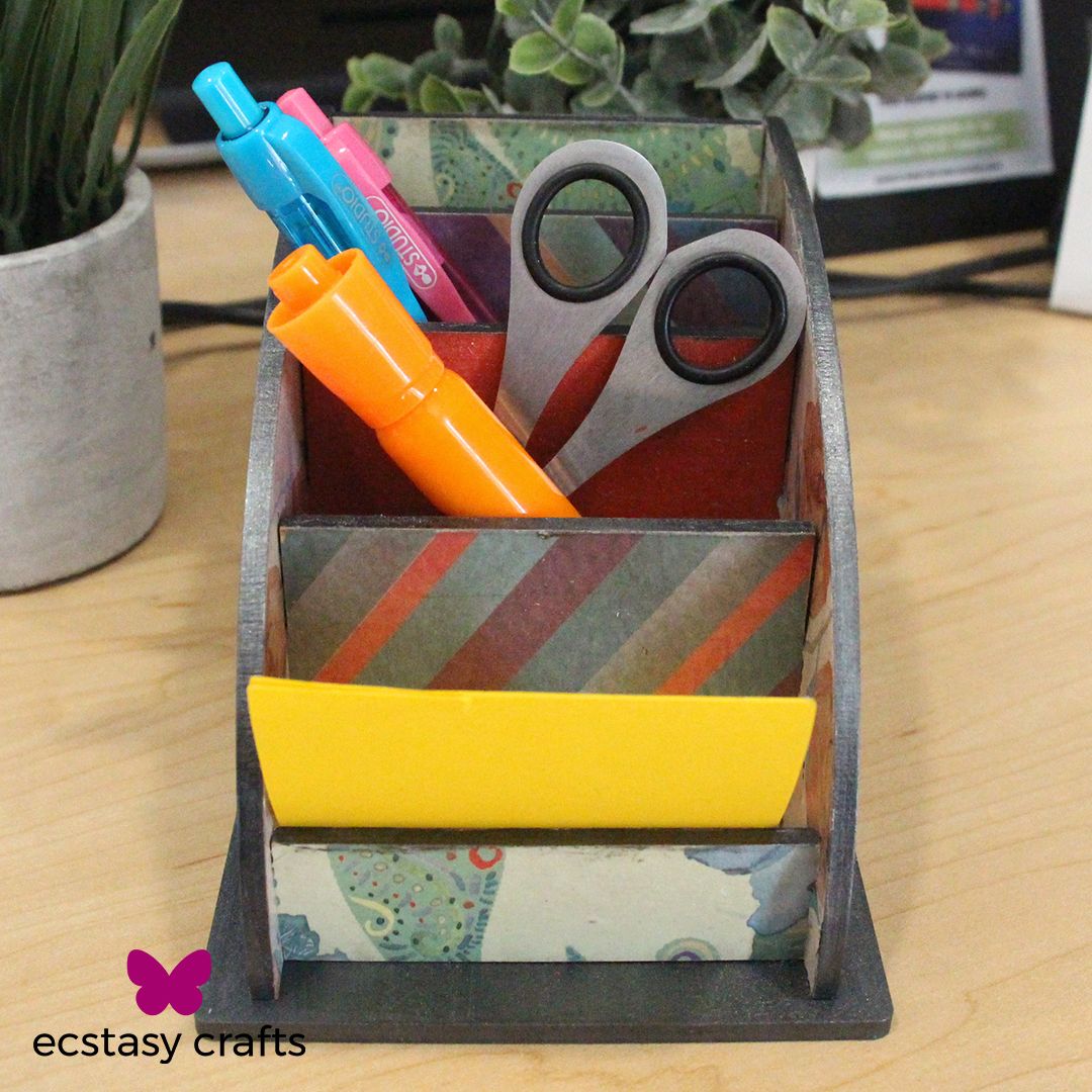 MDF Decoupage Desk Organizer