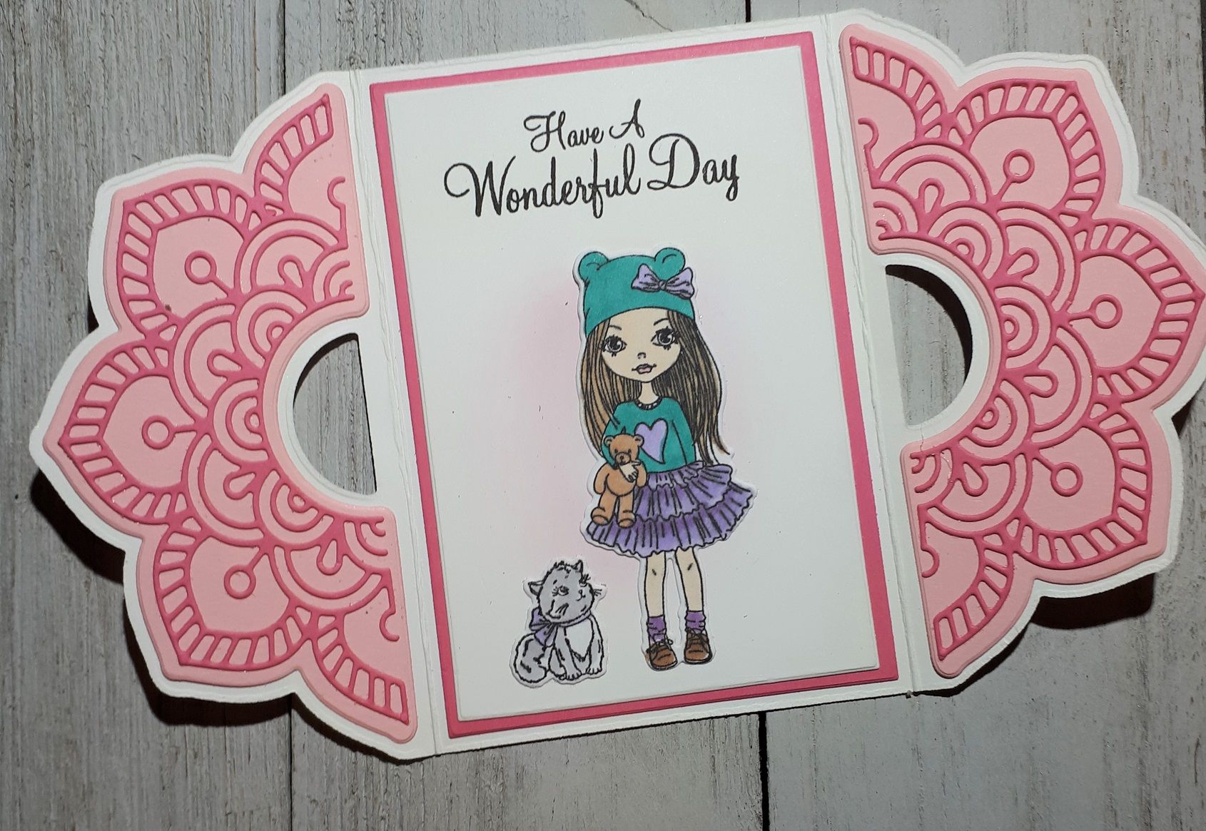 Girl With Cat Card Design