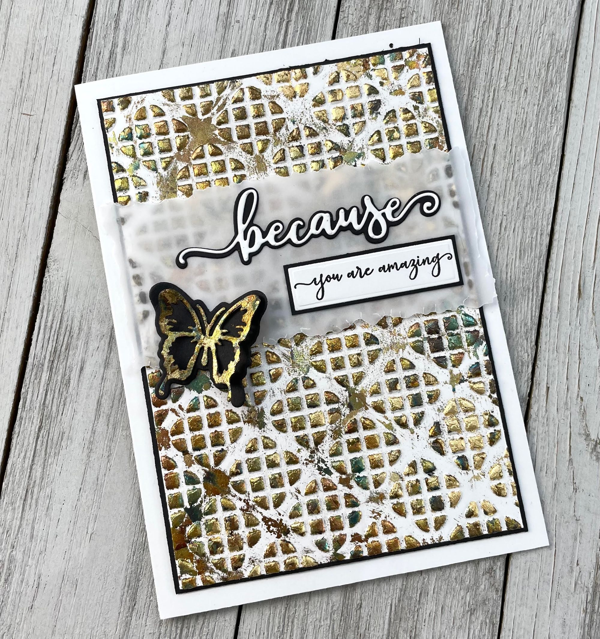 Gilding Flakes Embossed Card