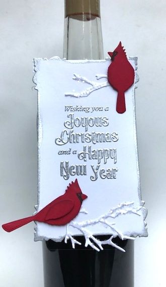 Elegant and Easy Holiday Card and Coordinating Bottle Tag