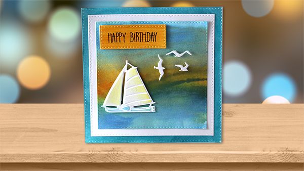 Abstract Sunset Birthday Card